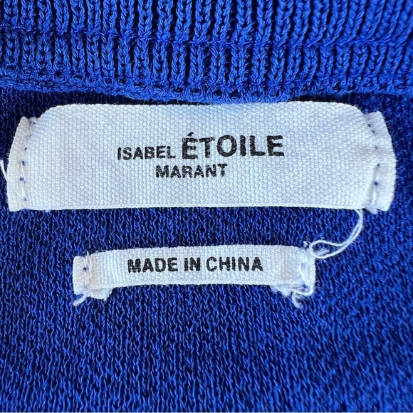 Isabel Marant Etoile Darcy Knit Track Jacket Full Zip Royal Blue White Medium - Picture 12 of 16